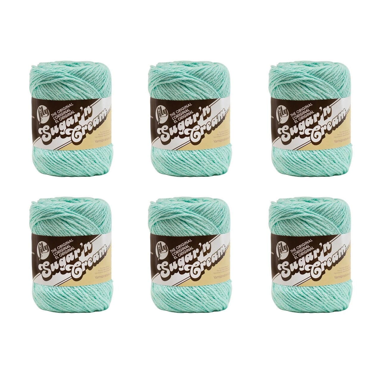 Lily Sugar'N Cream Beach Glass Yarn - 6 Pack of 71g/2.5oz - Cotton - 4 Medium (Worsted) - 120 Yards - Knitting/Crochet